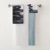 Zen stenen witte orchidee bad handdoek (Insitu)