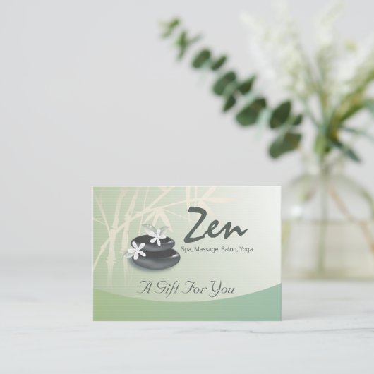 ZEN Stone Bamboo YOGA SPA Massage Certificat cadea (Debout devant)