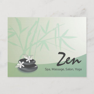 ZEN Stone Bamboo YOGA SPA Massage Therapy Salon Briefkaart