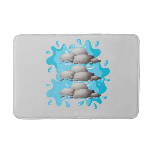 Zen Stones en Water Splash Bath Mat (Voorkant)