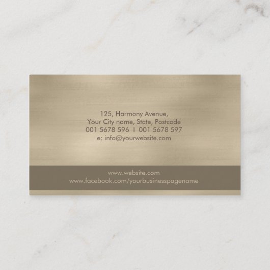 Zen Stones - harmony and tranquility pastelgoud Visitekaartje (Achterkant)