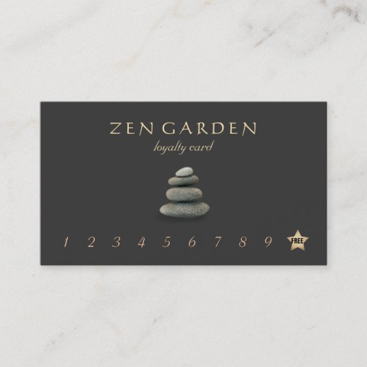 Zen Stones Massagetherapeut Loyalty Punch Kaart (Voorkant)