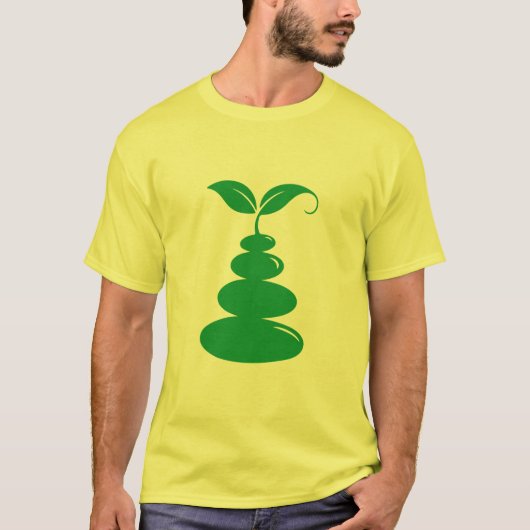 Zen Stones Sprout Minimalist Eco Growth T-Shirt (Devant)