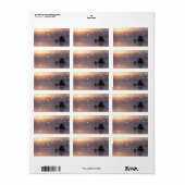 Zen Stones, Sunset, Faux Gold Foil Confetti Etiket (Full Sheet)