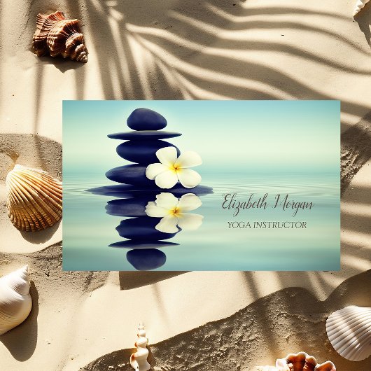 Zen Stones Witte Orchidee Visitekaartje