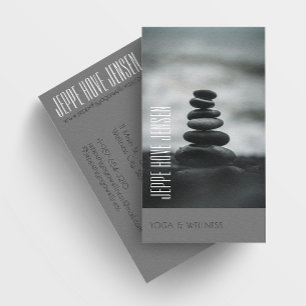 Zen Stones Yoga & Wellness Grey and White Visitekaartje