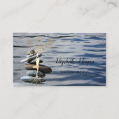 Zen Stones, Zee, Gold Tree Silhouette Visitekaartje (Voorkant)