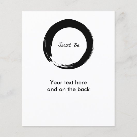 Zen-symbool met "Just be" Flyer (Voorkant)