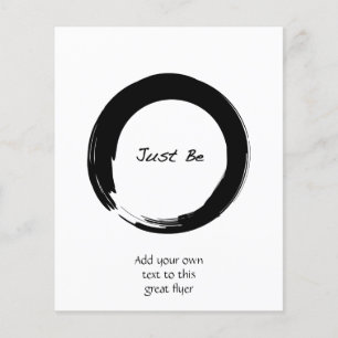 Zen-symbool met "Just be" Flyer