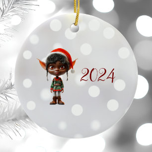 Zen Teen Kerst Elf Keramisch Ornament