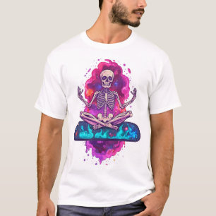 Zen tot op het Bot � Grappige Ruimte Yoga Skelet T-shirt
