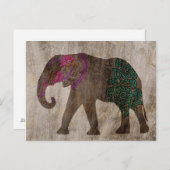Zen Tribal Asian Elephant Briefkaart (Voorkant / Achterkant)