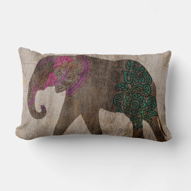 Zen Tribal Asian Elephant Kussen (Voorkant)