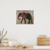 Zen Tribal Asian Elephant Poster (Keuken)