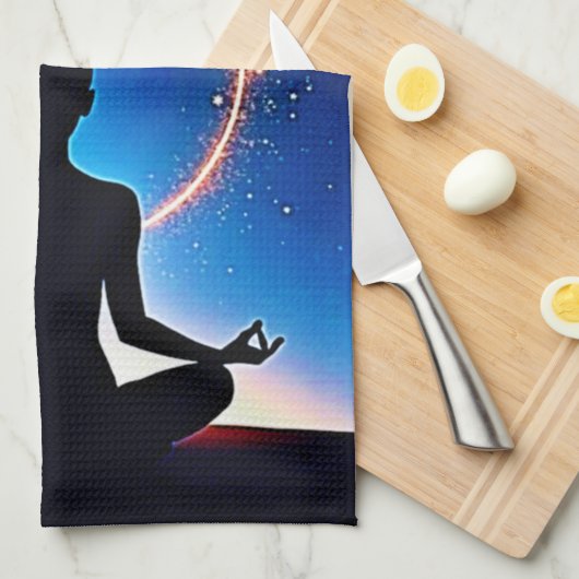 Zen Under Stars: Cosmic Meditation Theedoek (Quarter Fold)