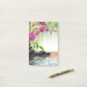 zen, vrede, roze orchidee, mooi, spa, genezing, yo post-it® notes (Op bureau)