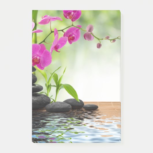 zen, vrede, roze orchidee, mooi, spa, genezing, yo post-it® notes (Voorkant)