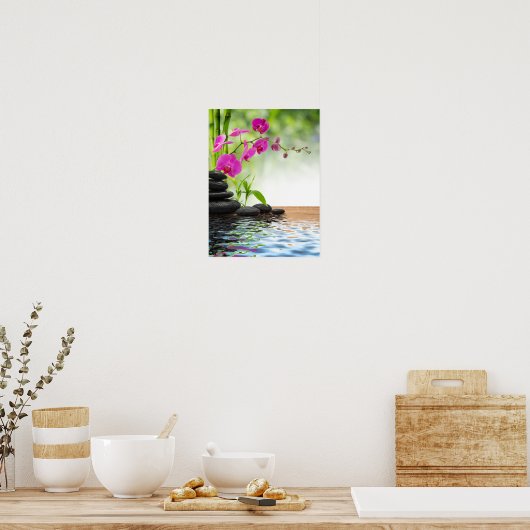 zen, vrede, roze orchidee, mooi, spa, genezing, yo poster (Keuken)
