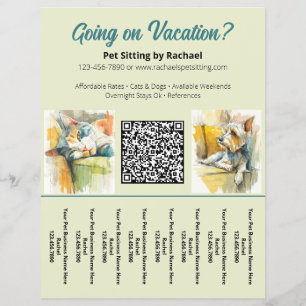 Zen Watercolor Huisdier Oppas Aangepaste Tear Shee Flyer