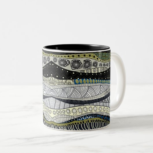 Zen Waves Abstract Design Mug (Devant droit)