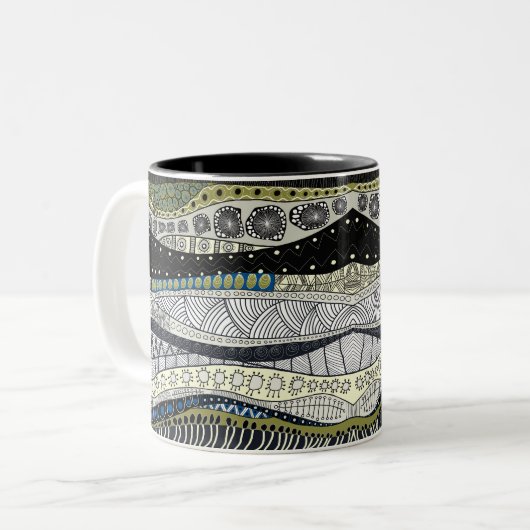 Zen Waves Abstract Design Mug (Devant gauche)