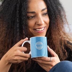 Zen Waves Aziatisch-geïnspireerd Monogram Koffiemok