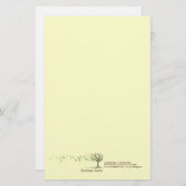 Zen Windboom met bladeren van gele pokerij Briefpapier (Voorkant / Achterkant)