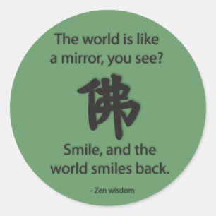 Zen Wisdom - We krijgen wat we geven Ronde Sticker
