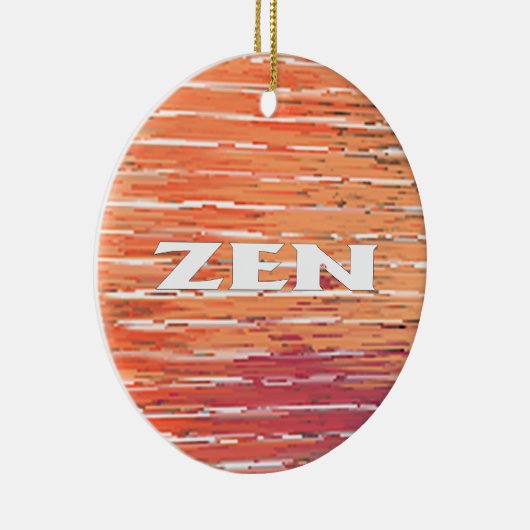 Zen wit riet rond keramisch ornament (Rechts)