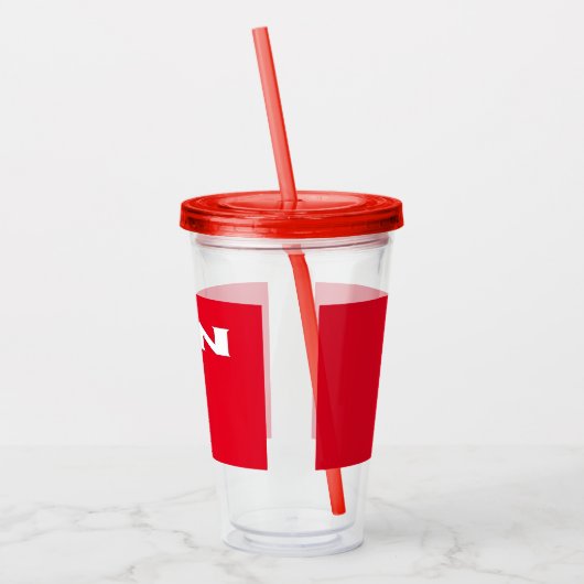 Zen wit rood acryl tumbler acryl drinkbeker (Links)
