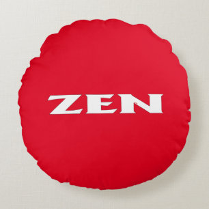 Zen wit rood rond poly gooi kussen