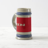 Zen wit rood stein bierpul (Voorkant links)