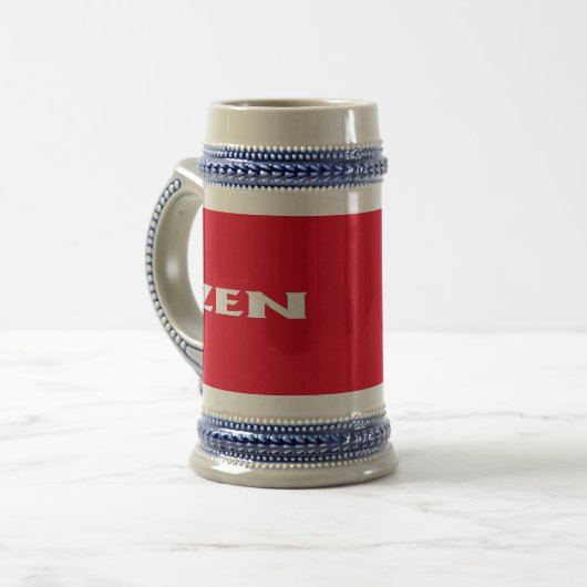 Zen wit rood stein bierpul (Voorkant links)
