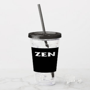 Zen wit zwart acryl tumbler acryl drinkbeker