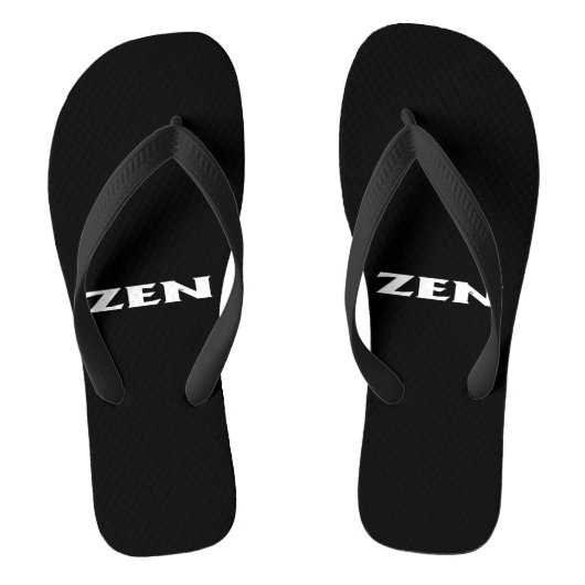 Zen wit zwart brede teenslippers (Voetbed)