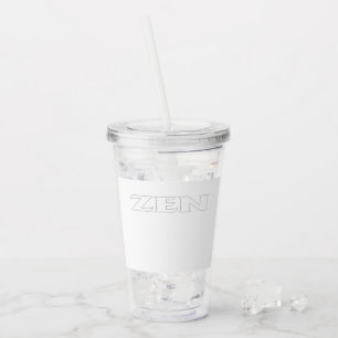 Zen witte lijn witte heldere acryl tumbler acryl drinkbeker