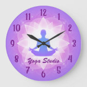Zen Yoga Lotus Meditation Personalized Grote Klok (Voorkant)
