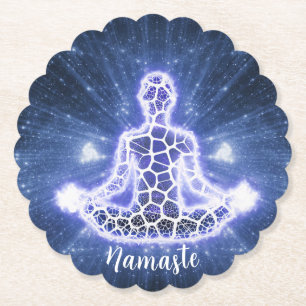 Zen Yoga Meditatie Chakra Spirituele Energie Lotus Kartonnen Onderzetters