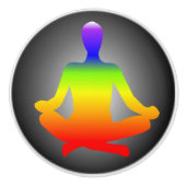 Zen Yoga Meditation Chakra Keramische Knop (Voorkant)