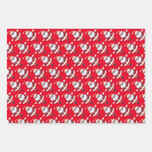 Zen Yoga Noël Père Noël Enveloppement Papier Set d (Devant 3)