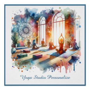Zen Yogales Spirituele Mindfulness Waterverf Perfect Poster