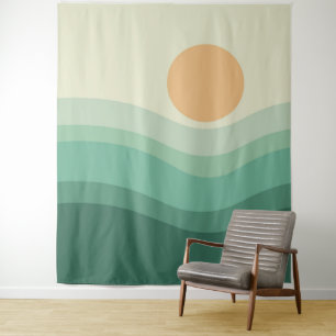 Zen Zon en golven Wandkleed