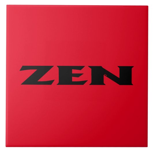 Zen zwart rood grote tegel tegeltje (Voorkant)