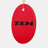 Zen zwart rood ovaal keramisch ornament (Links)