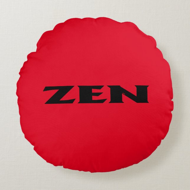 Zen zwart rood rond poly gooi kussen (Voorkant)