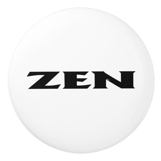 Zen zwart wit keramische knop (Voorkant)