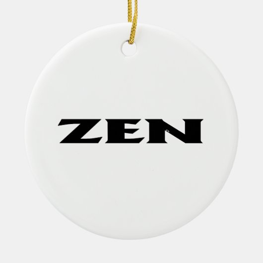 Zen zwart wit rond keramisch ornament (Voorkant)
