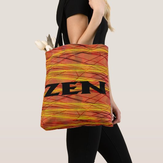 Zen zwarte draad schouderschouder canvas tas (Dichtbij)