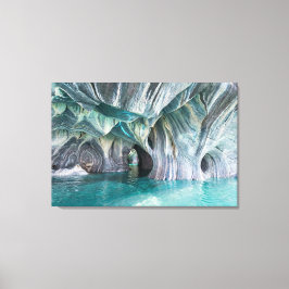 ZENAH | Glacial Blue Reflections - Abstract Marble Canvas Afdruk