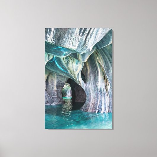 ZENAH | Glacial Blue Reflections - Abstract Marble Canvas Afdruk (Voorkant)